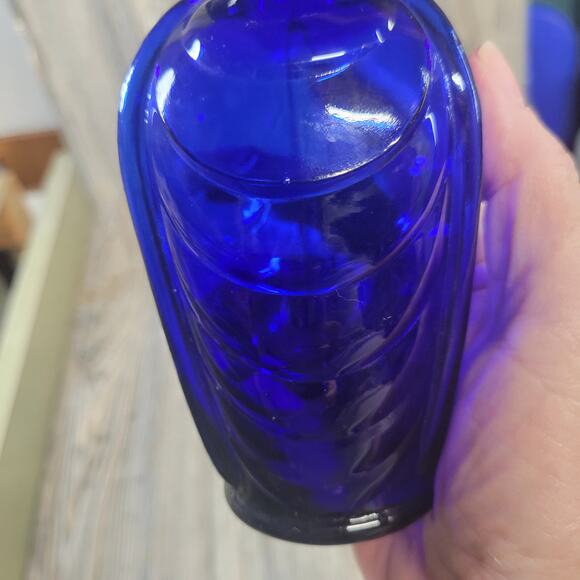 Vintage Cobalt Blue Vase, Drape Side 5-1/2" West Virginia Glass? - Picture 3 of 5